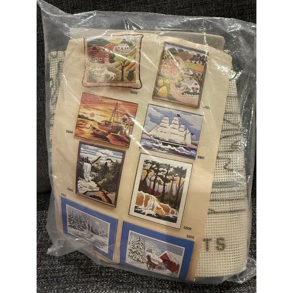 Artcraft Concepts "Winter Birches" 5902 Needlepoint Crewel Kit Vintage - Picture 2 of 4